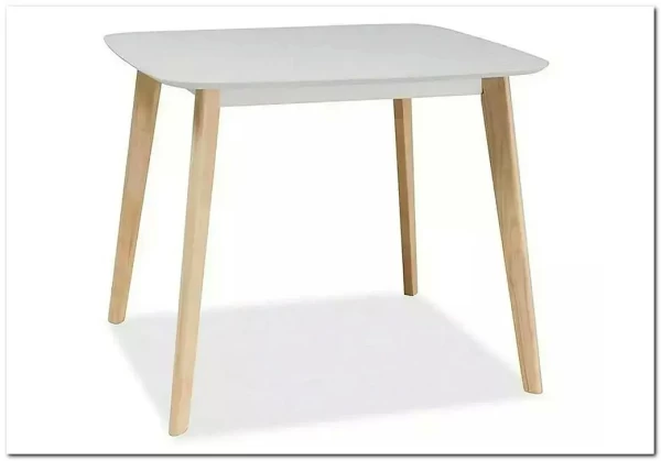 Стол обеденный Signal TIBI 90 (белый/дуб беленый)