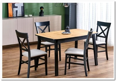 Стол обеденный Halmar BARRIL 130 (дуб артизан/черный)