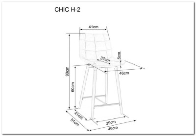 Барный стул Signal CHIC H-2 VELVET (зеленый/черный)