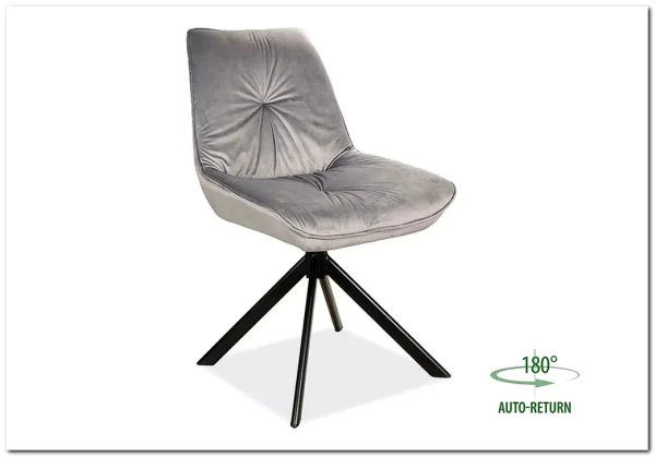 Стул кухонный Signal BOOGIE I Velvet Bluvel 14 серый/черный мат 