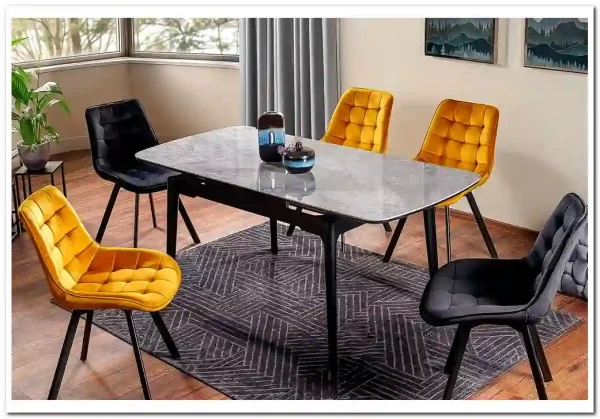 Стол обеденный Signal SENTO 120 (серый лак/черный)