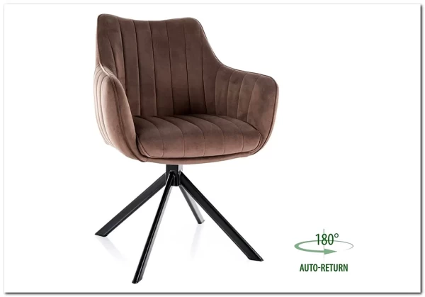 Стул кухонный Signal AZALIA Velvet Bluvel 38 поворотный (капучино/черный)