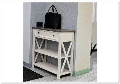 Консоль Форест белый воск/антрацит