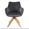 Стул кухонный Signal AZALIA D Velvet Bluvel 14 поворотный (серый/дуб)