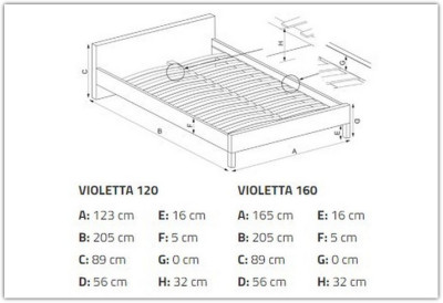 Кровать Halmar VIOLETTA (черешня античная/черный) 160/200