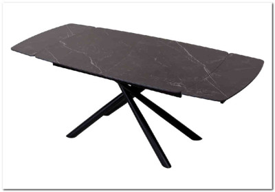 Стол RIVOLI 140 MATT BLACK MARBLE SOLID CERAMIC / BLACK