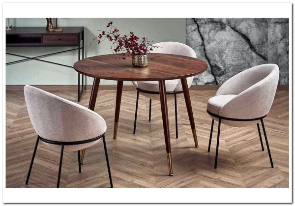 Стол обеденный Halmar DOMENICO 110 (орех/золотой)