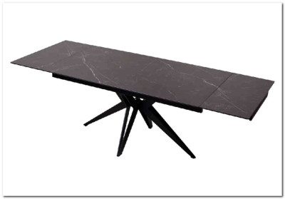 Стол FORIO 160 MATT BLACK MARBLE SINTERED STONE/ BLACK