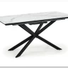 Стол обеденный Halmar DIESEL раскладной (белый мрамор/темно-серый/черный)