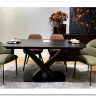 Стол BLANCO 160 MATT BLACK MARBLE SOLID CERAMIC / Орех, DISAUR