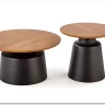 Комплект Halmar MALOMI (2 стола журнальных) (натуральный/черный)