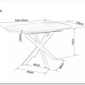 Стол обеденный Signal GASTON 100 раскладной (черный мрамор/черный мат)