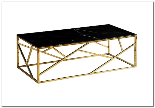 Стол журнальный Signal ESCADA A II (эффект черного мрамора/золотой)