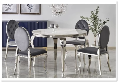 Стул кухонный Halmar K555 (серый/серебряный)