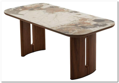 Стол BARK 180 цвет CA035, керамика / Орех, ®DISAUR