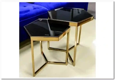 Комплект Signal MILOS, 2 стола журнальных черный/шампанское