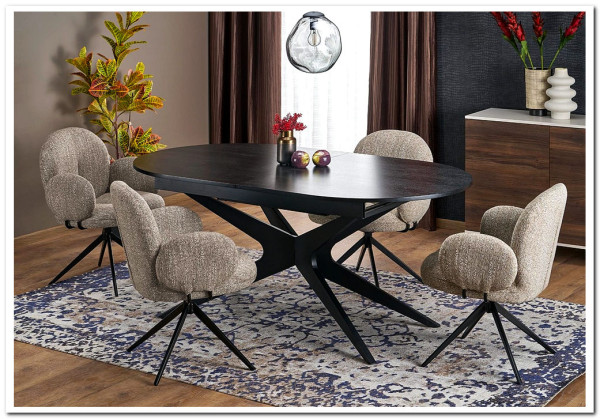 Стол обеденный Halmar SANDRO раскладной (черный/черный)