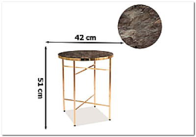 Стол журнальный Signal IBIZA C мраморный эффект/золотой