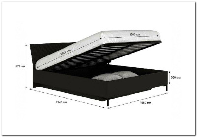 Кровать с подъемным механизмом Сан Джиминьяно LOZ160x200 антрацитовый/готика BRW